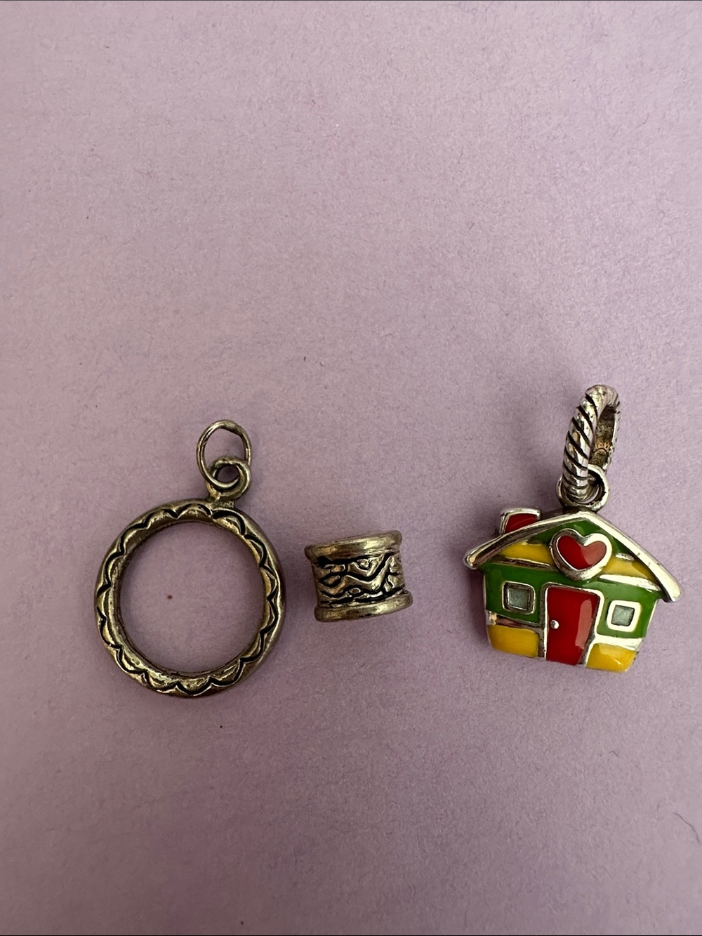 Brighton Enamel House Charm Pendant with Silver Tone accessories